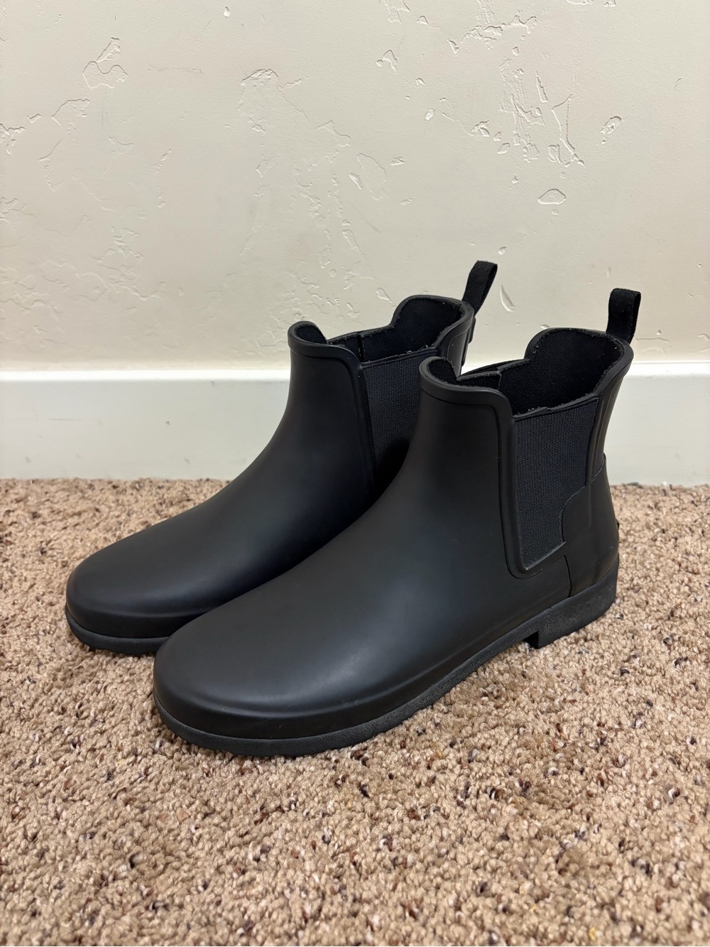 Hunter Women's Refined Chelsea Rain Boots, Black, Size 8